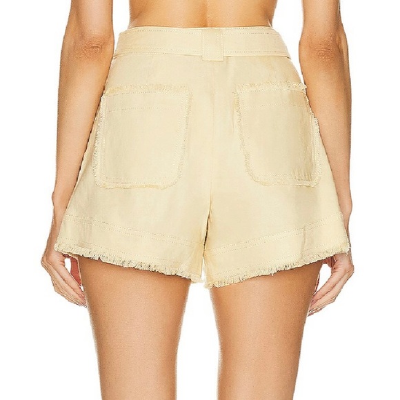 NEW JONATHAN SIMKHAI REVOLVE BEIGE HIGH-WAISTED SHORTS - Picture 8 of 11
